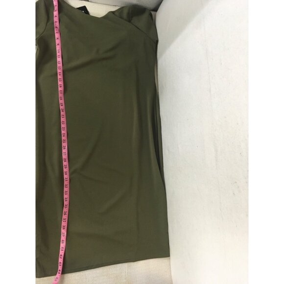 PrettyLittleThing Dress Women Size 24 Olive Green V neck Long Sleeves New w Tags - Picture 12 of 14